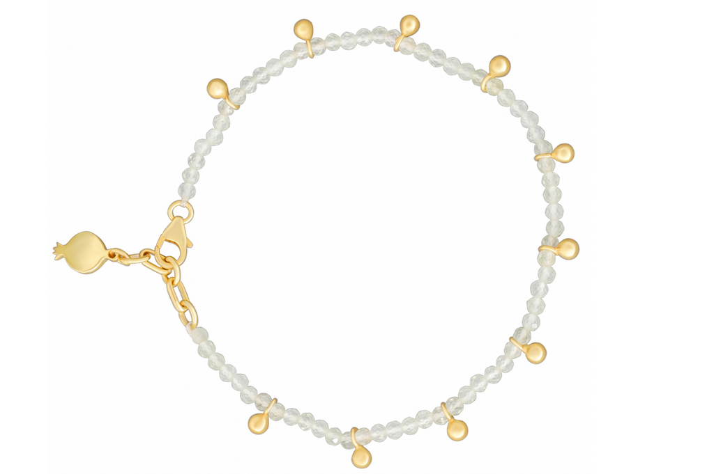 Joanna Prehnite Beaded Ball Charm Bracelet