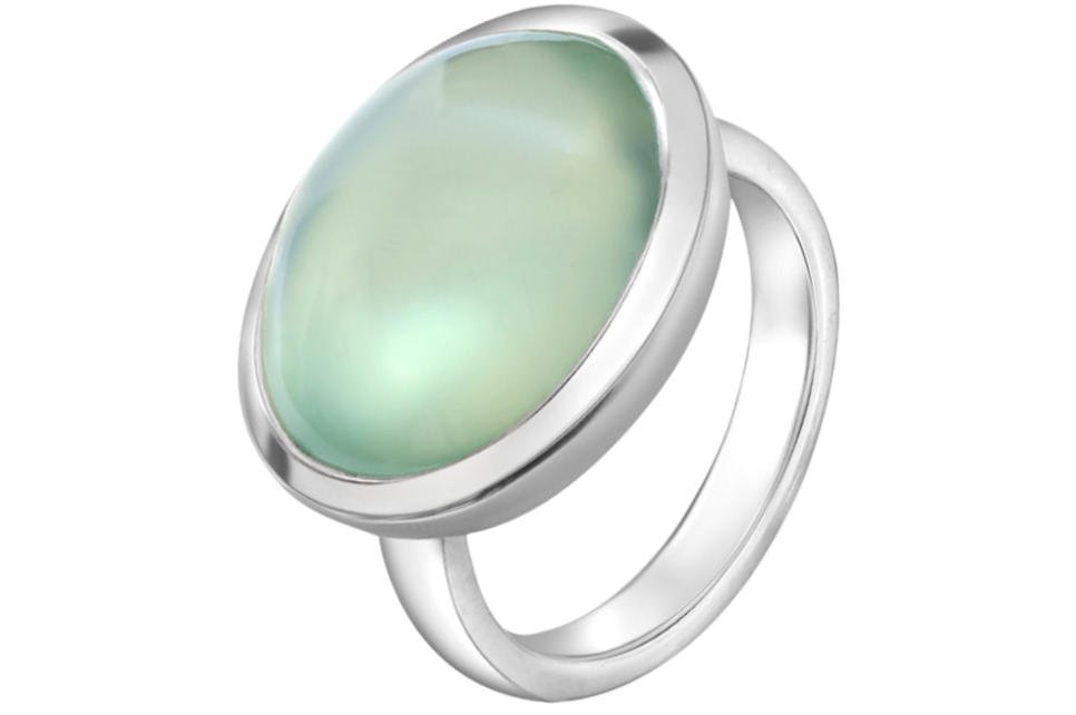 Prehnite Cabochon Sterling Silver Ring
