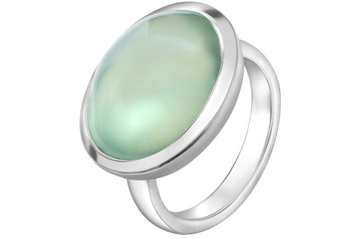 Prehnite Cabochon Sterling Silver Ring