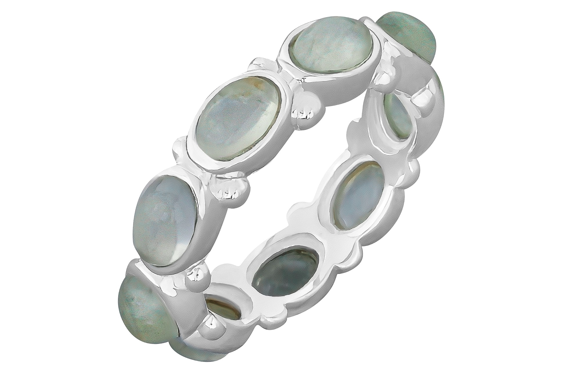 Lottie Silver Prehnite Eternity Ring