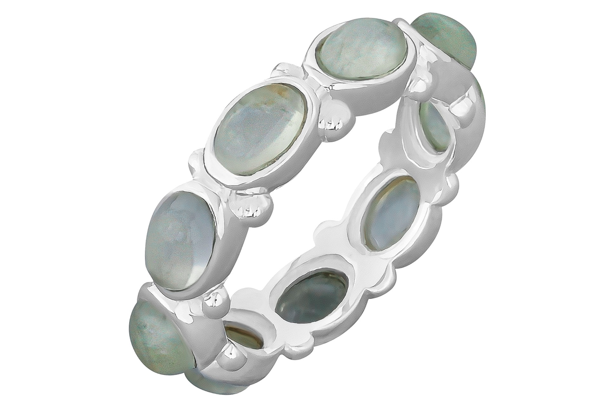 Lottie Silver Prehnite Eternity Ring