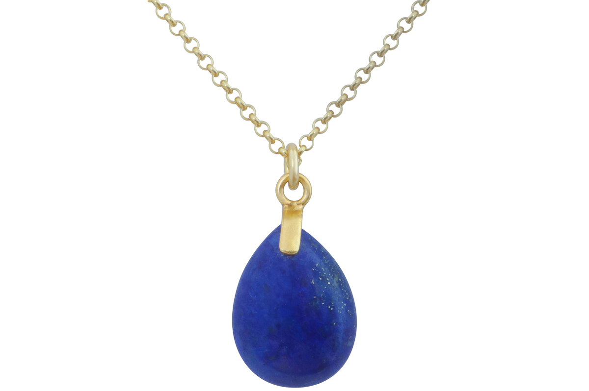 Pune Cabochon Lapis Pendant Necklace