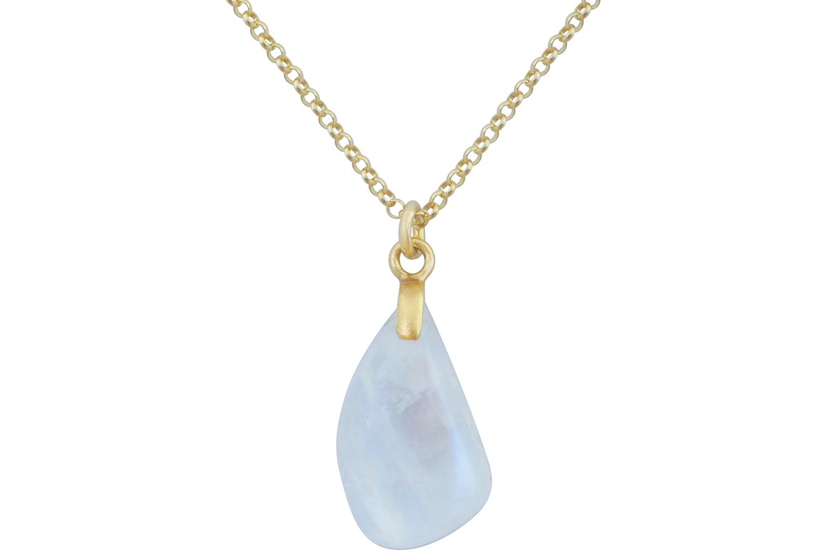 Pune Cabochon Moonstone Pendant Necklace