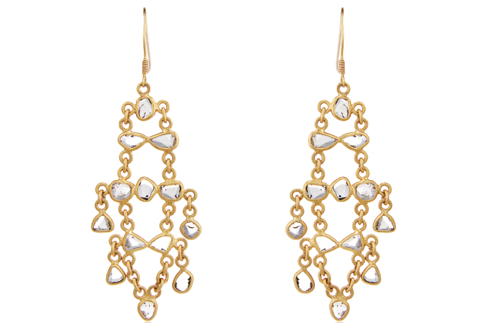 Riva Diamond Slice & Fine Gold Earrings
