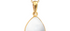 Rock Crystal Cabochon Pebble Pendant Necklace