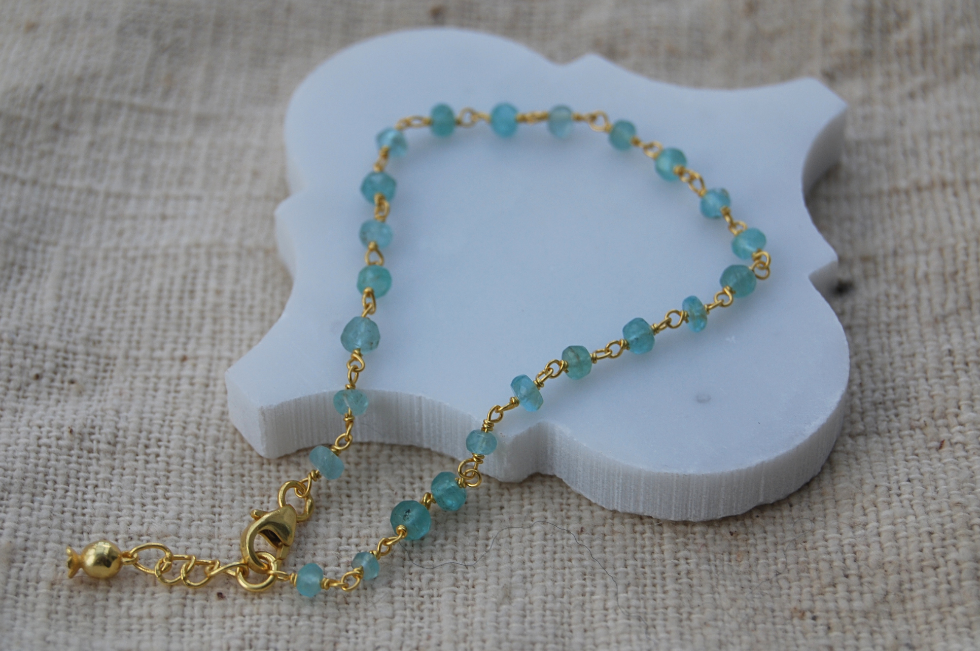 Apatite Bead Rosary Bracelet