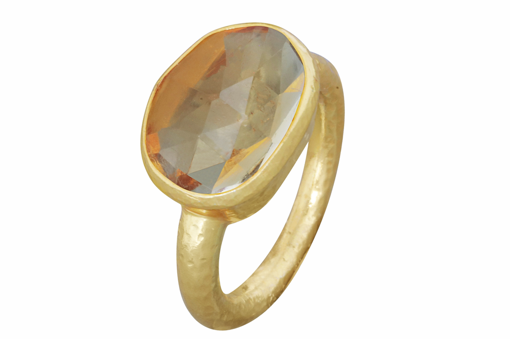 Citrine Rose Cut Gemstone Ring