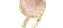 Rose Quartz Textured Finish Round Gemstone Ring