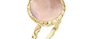 Rose Quartz Textured Finish Round Gemstone Ring