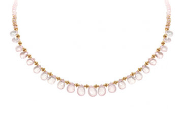 Diva Rose Quartz Single Line Bead Necklace
