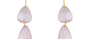 Drilled Rose Quartz Double Drop Earrings