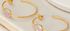 Gold & Rose Quartz Set Hoop Earrings
