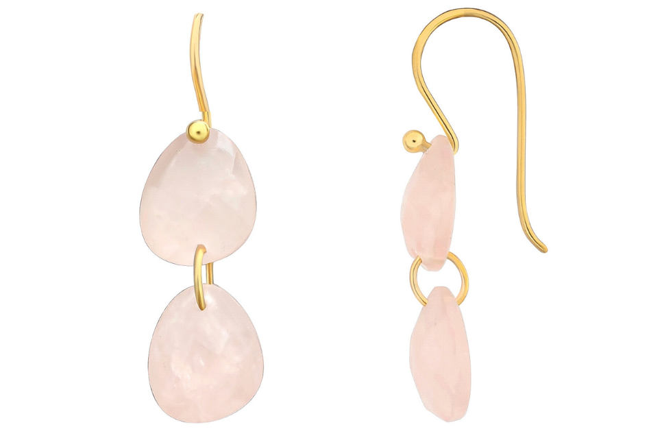 Kerala Rose Quartz Gemstone Earrings