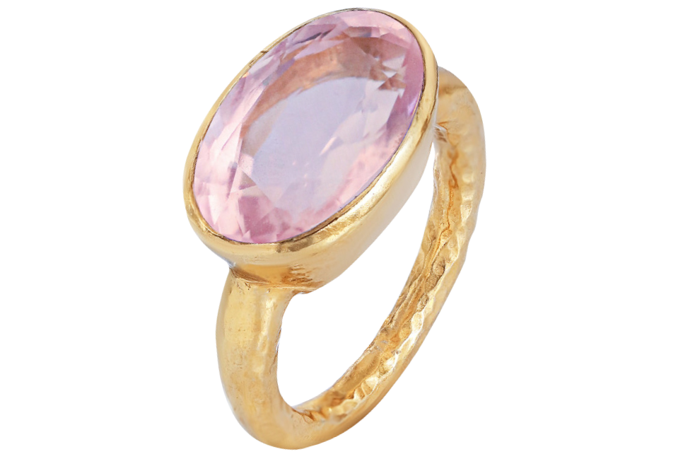 Rose Quartz Oval Gemstone Ring