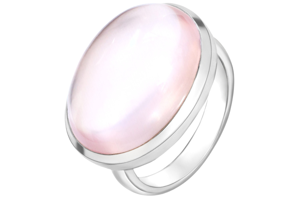 Rose Quartz Cabochon Sterling Silver Ring