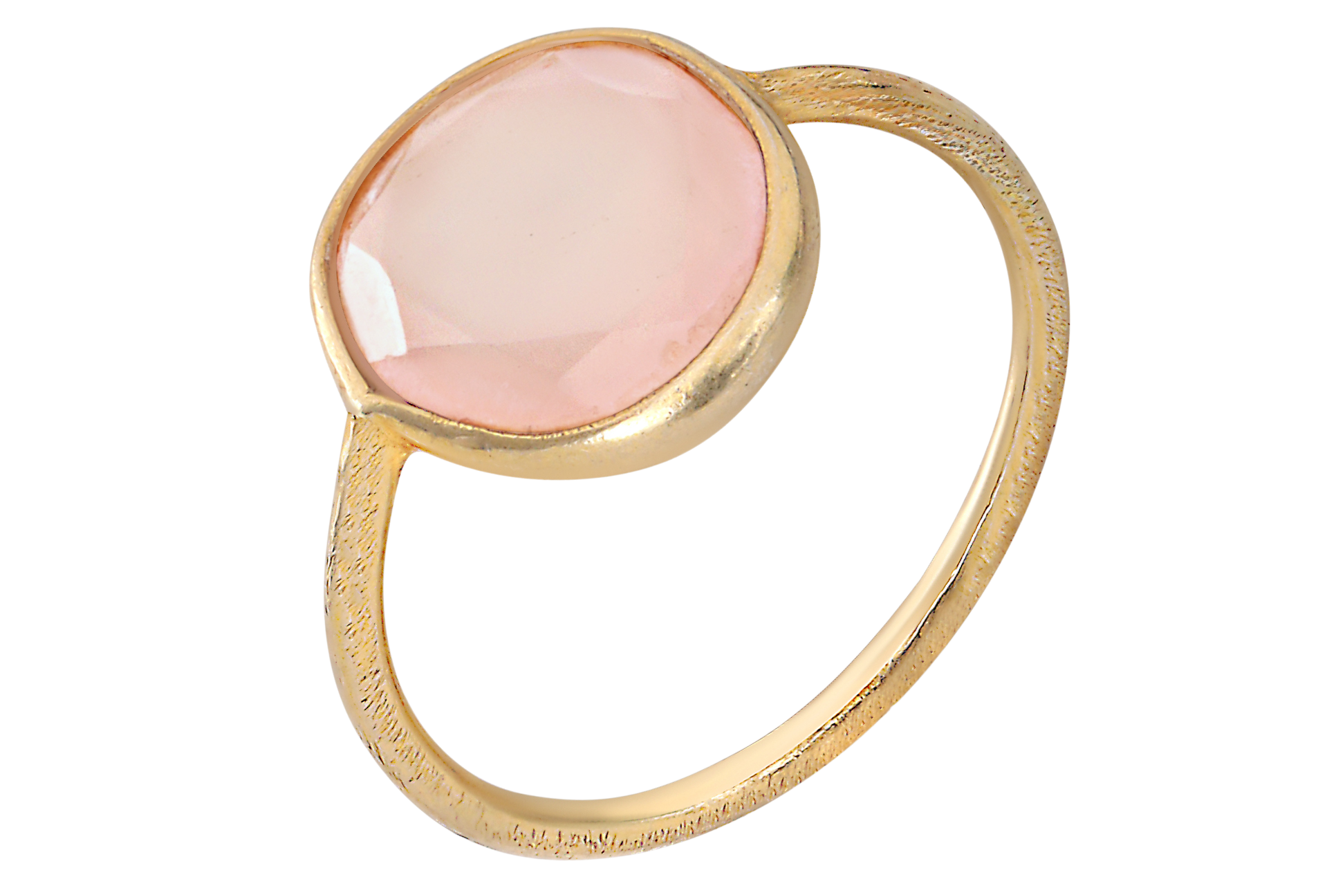 Rose Quartz Pebble Slice Ring