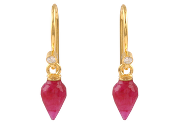 Rosebud Red Sillimanite Earrings