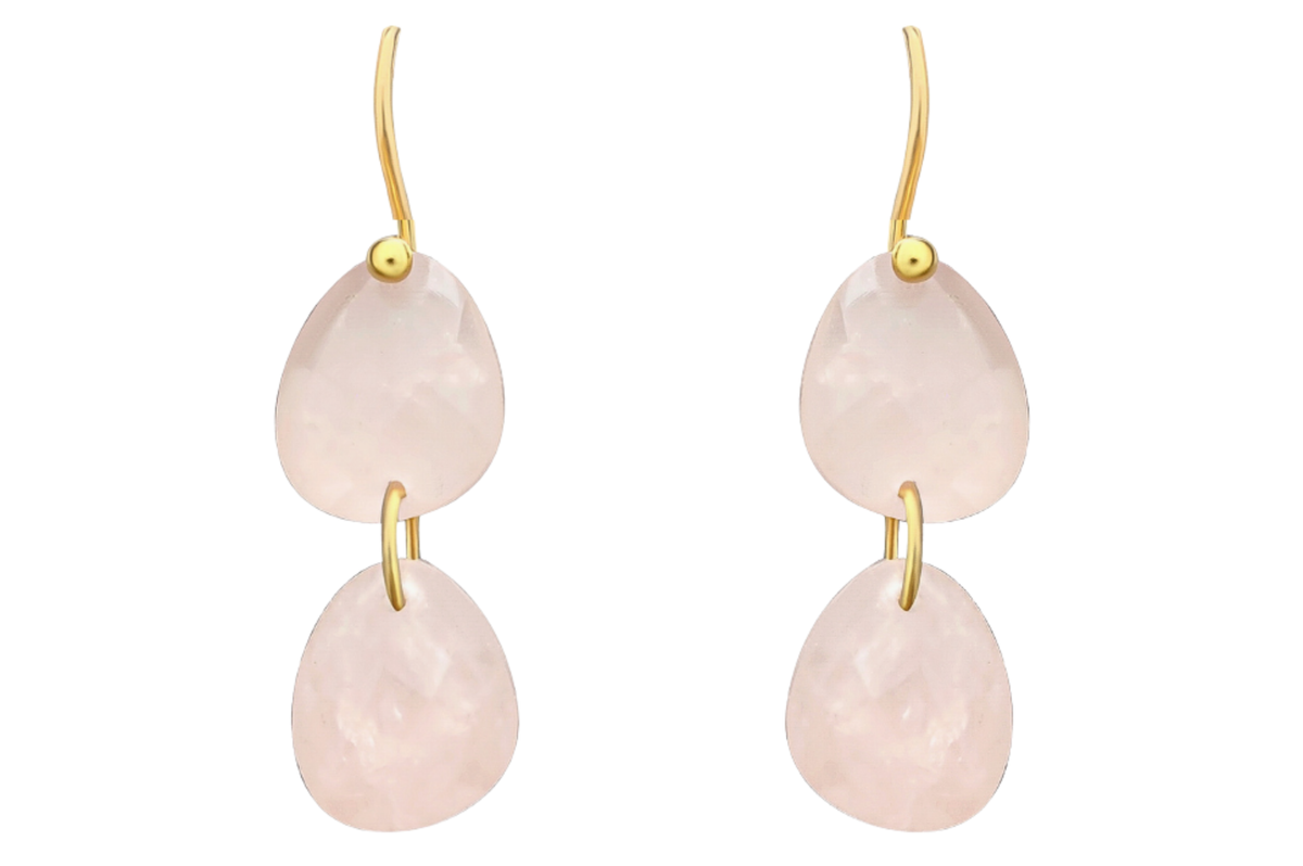 Kerala Rose Quartz Gemstone Earrings
