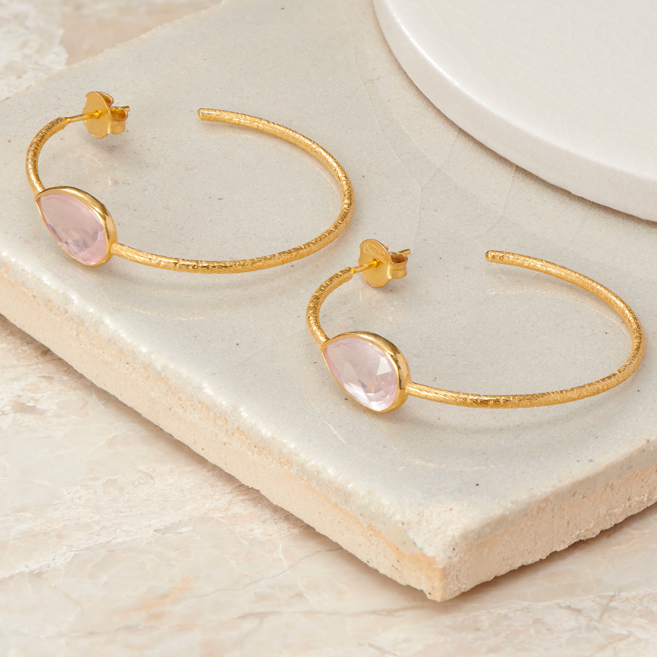 Gemstone Hoop Earrings