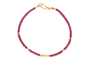 Fine Gold & Ruby Bead Bracelet