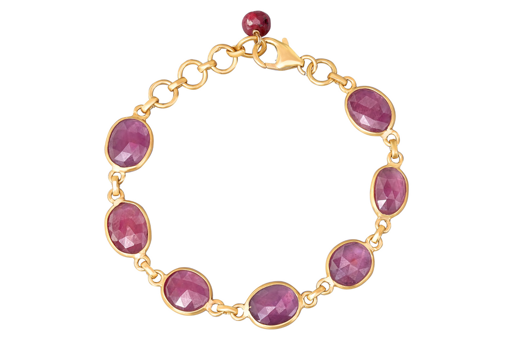 Pebble Ruby Gemstone Bracelet