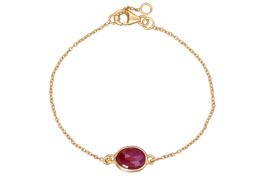 Ruby Gemstone Chain Bracelet
