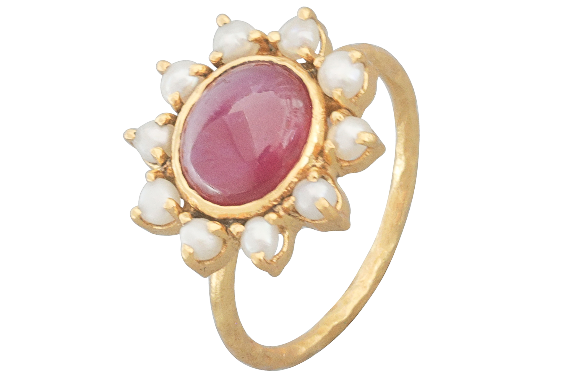 Hyderabad Pearl & Ruby Ring
