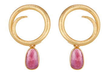Coco Ruby Drop Gemstone Earrings