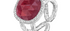 Ruby Open Band Silver Ring