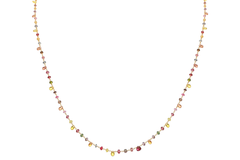 Fine Gold & Multicolour Sapphire Rosary Necklace