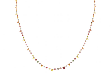 Fine Gold & Multicolour Sapphire Rosary Necklace
