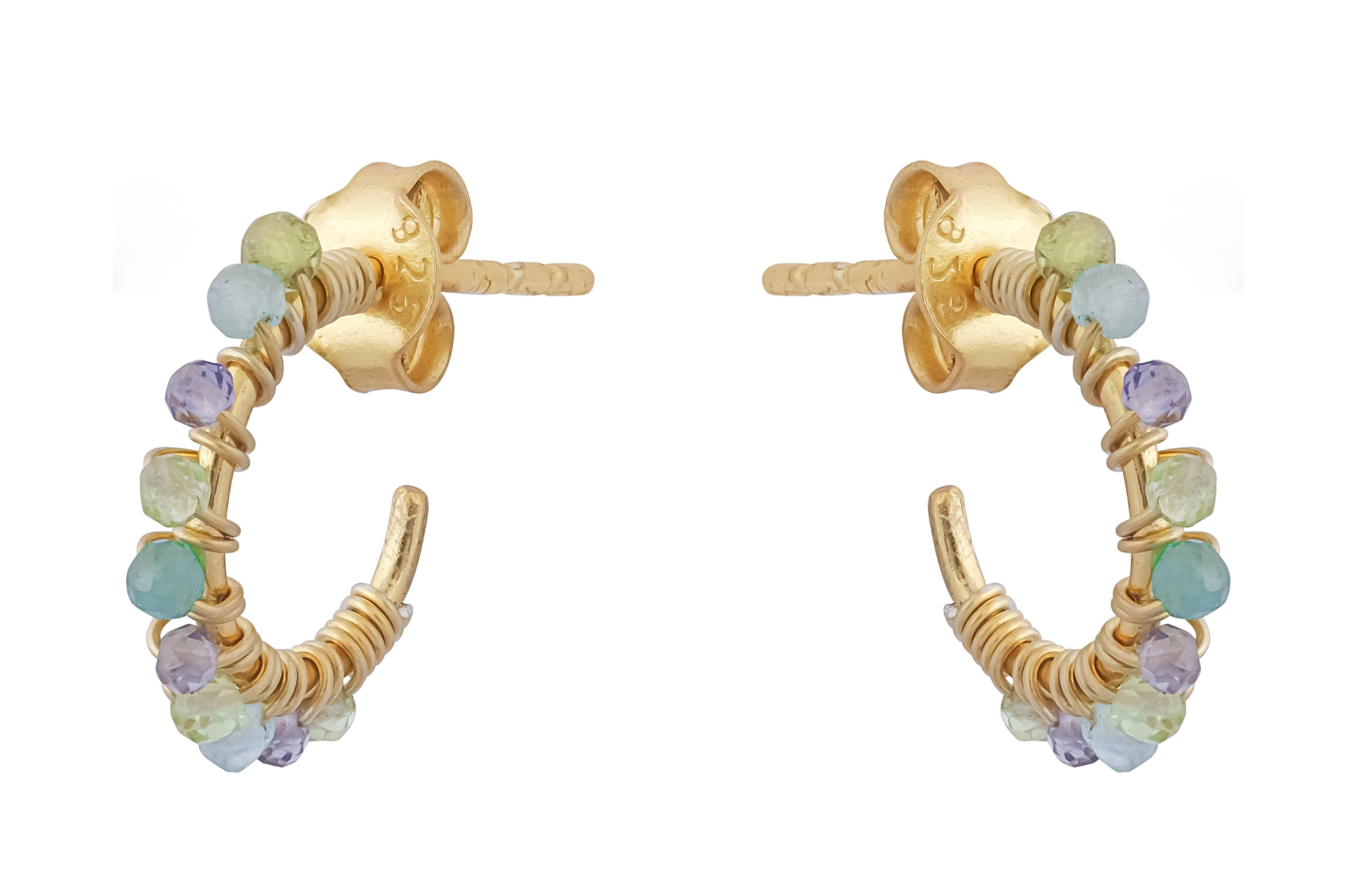 Shimla Aquamarine & Iolite Hoop Earrings
