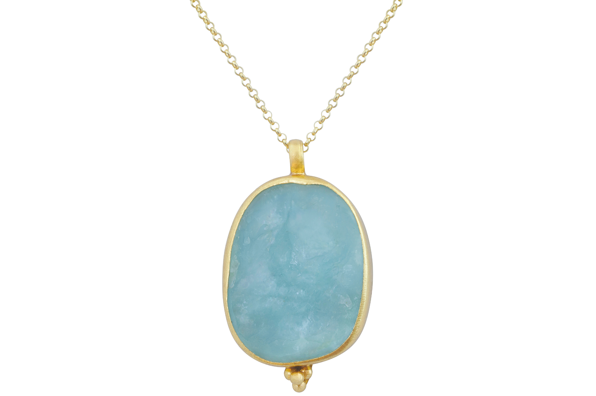 Sikar Oval Aquamarine Pendant Necklace