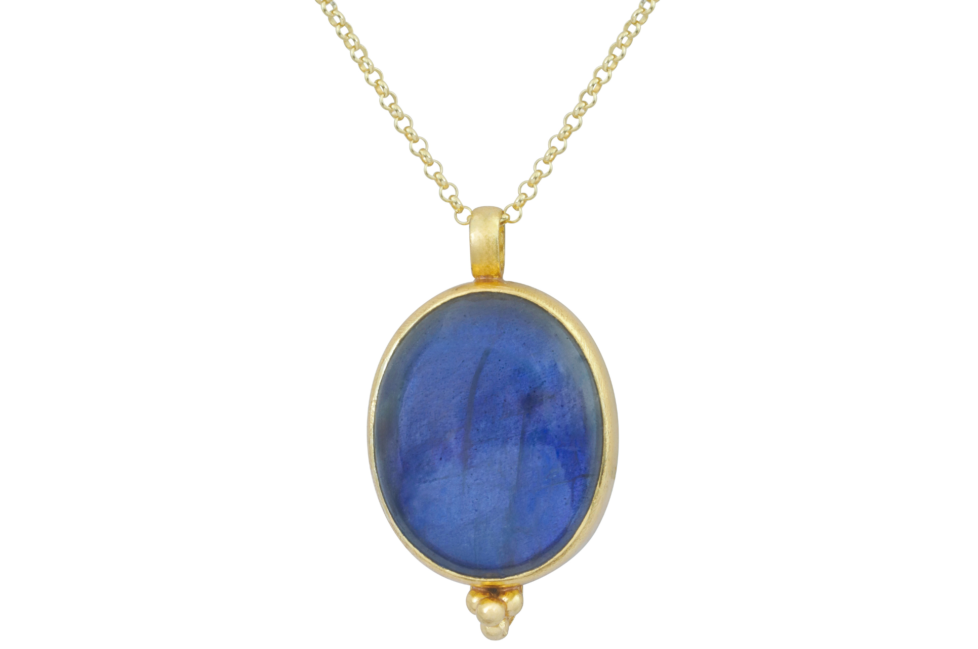 Sikar Oval Cabochon Labradorite Pendant Necklace