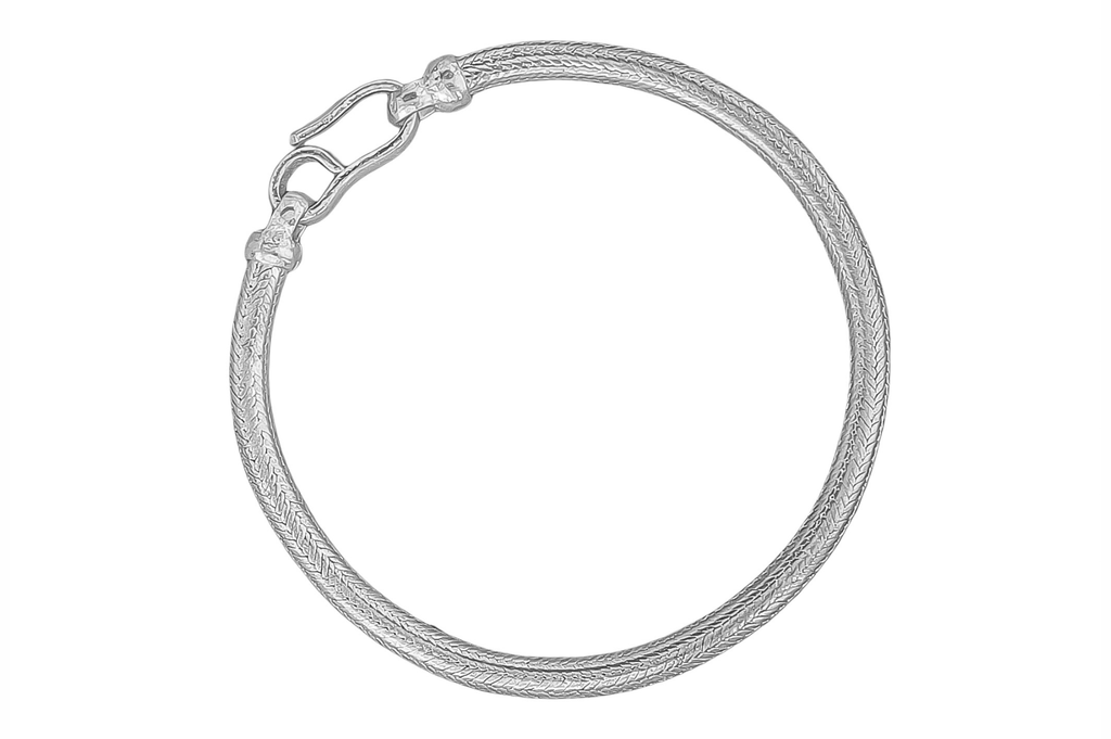 Sterling Silver Shiny & Round Snake Chain Bracelet