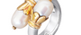 Fine Gold & Silver Pearl Crossover Ring