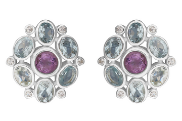 Posie Silver Amethyst & Blue Topaz Stud Earrings