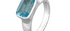 India Aquamarine Oblong Silver Ring