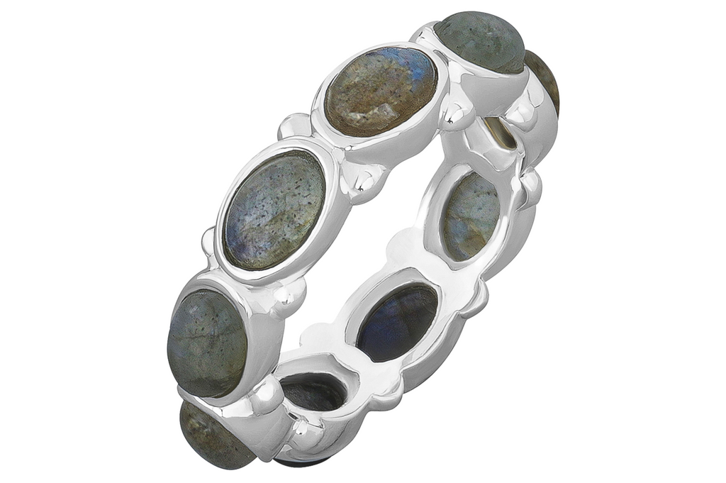 Lottie Silver Labradorite Eternity Ring