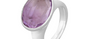 India Amethyst Oval Silver Ring