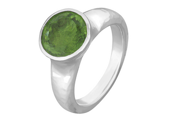 India Round Peridot Gemstone Ring
