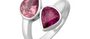 Athena Sterling Silver Pink Tourmaline Double Ring