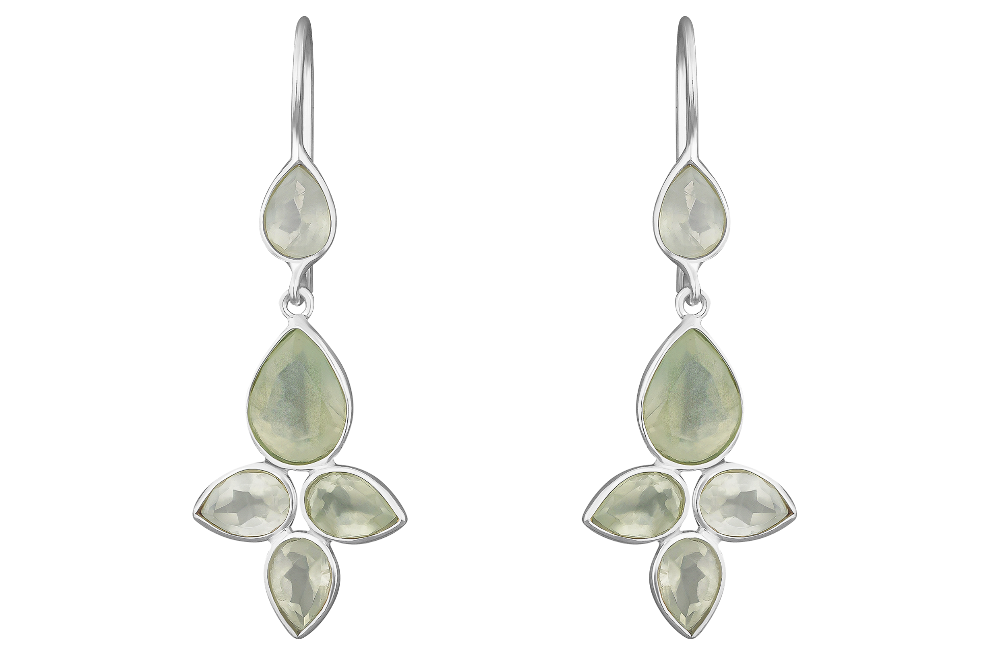 Hope Silver Prehnite Drop Earrings