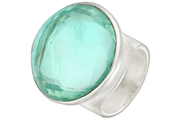 Pebble Fluorite Round Limited Edition Silver Ring