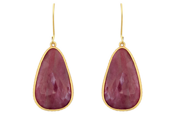 Pink Sapphire Single Slice Earrings