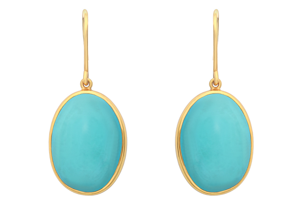 Pebble Iranian Turquoise Earrings Handcrafted Earrings