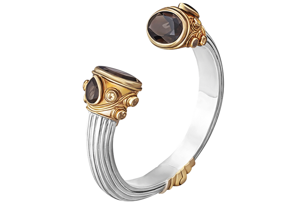 Bombay Smoky Quartz & Citrine Cuff Bracelet
