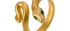 Fine Gold Snake Ring with Emerald Eyes