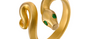 Fine Gold Snake Ring with Emerald Eyes