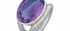 Amethyst Split Shank Silver Gemstone Ring
